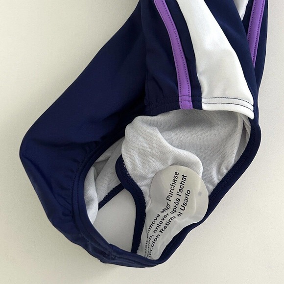 Speedo Girl's Size 12 Sweet Taro Purple One Piece Infinity Splice Swimsuit NWT - Picture 8 of 13